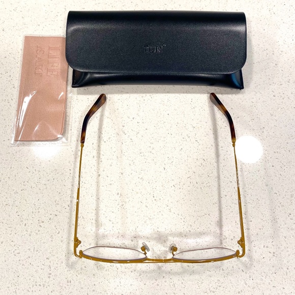 TIJN MUSTARD GOLD AVIATOR BLUE LIGHT GLASSES - Picture 3 of 4